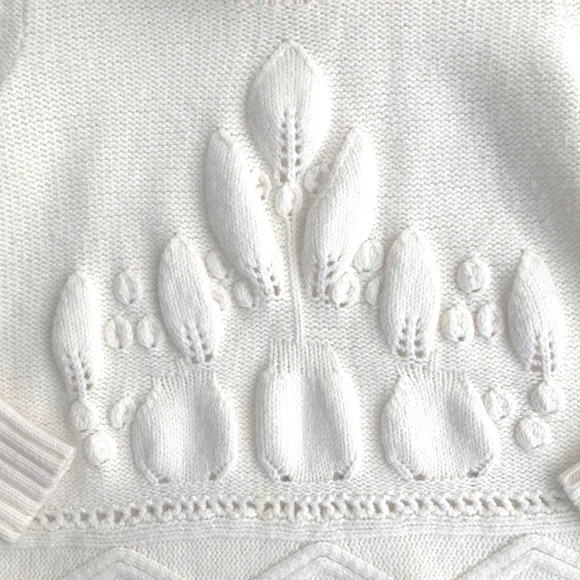 Anthropologie/Rosie Neira Botanical Chunky Knit Design Wool Sweater - Picture 6 of 8